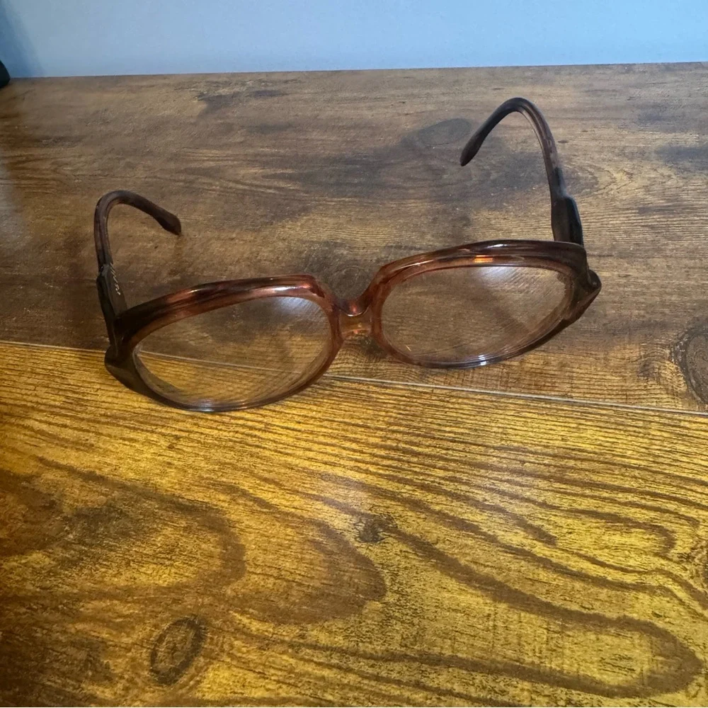 CARITA Paris Lana Vintage French Eyeglass‎ Frames Plum Brown Oversized